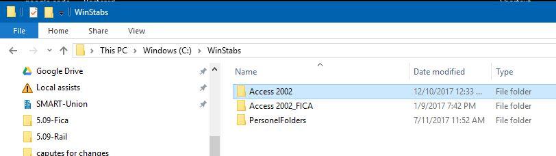 11. Windows Explorer will open on your screen. Click the triangle beside This PC - click on (C:) double click yellow folder named WinStabs. 12.