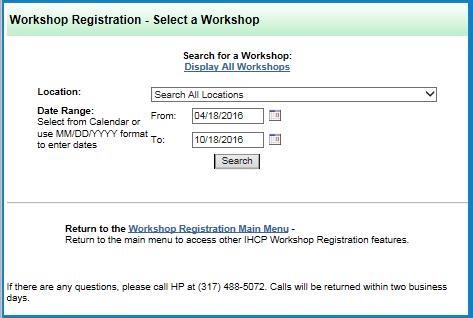 Confirm that your email is correct and click Sign up for Workshops and Classes (Figure 4). Figure 4 Confirm email address and choose Sign up for Workshops and Classes 5.