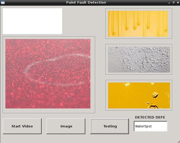 The GUI results displayed are: Fig 7-Stonechipping Defect detected and displayed 6.