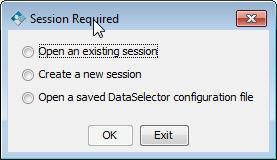 44 Launch the data selector Launch the data selector As a convenience, you can launch the OpenSpirit data selector from the OpenSpirit toolbar: A Session Required dialog is displayed if the