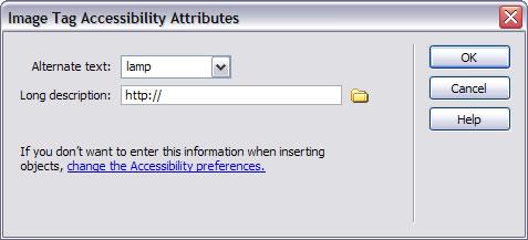 The Copy File As dialog box opens. 9. Browse to the folder where you want to copy the file. Then click Save. The Image Tag Accessibility Attributes dialog box opens (Figure 5).
