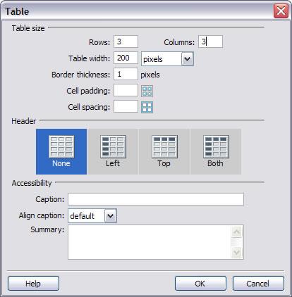 Activity 2.1 guide How to create a basic table In Adobe Dreamweaver CS3, you can add text and images to table cells the same way you add text and images to a page.