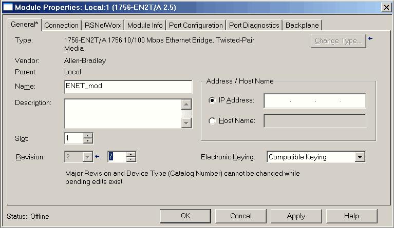 38 ControlLogix Enhanced Redundancy System, Revision 16.081_kit4 7. Go offline. Controller Properties 8. Click Controller Properties. 9. Click Change Controller. 10.