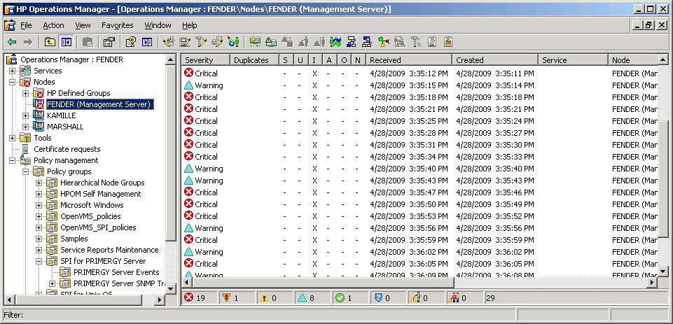 Introduction Concept of ServerView integration for Windows events The ServerView agents or the controller drivers on the managed PRIMERGY servers (managed nodes) write the events to the Windows Event