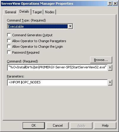 Extending HP Operations Manager ServerView tool Figure 26: Details tab For more information on starting the ServerView