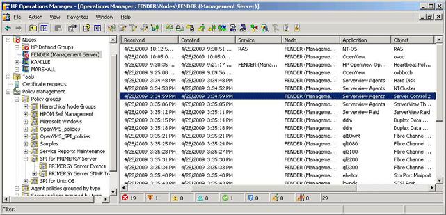 Configuration/Operation Displaying events/traps in HPOM console 5.