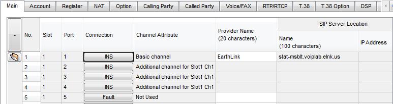 c- Prt Prperty settings: Mve the cmputer muse ver the VSIPGW16 card and chse prt prperty Basic Channel setup: Please lcate the EarthLink SIP Trunks accunt details frm yur EarthLink accunt Welcme