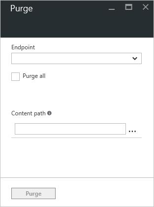 3. On the Purge blade, select the service address you wish to purge from the URL dropdown. NOTE You can also get to the Purge blade by clicking the Purge button on the CDN endpoint blade.