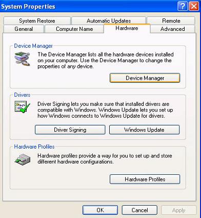 Checking Device Installation To check that the software for the devices USB Serial Converter and Pico high resolution data logger open the Control Panel from the Start menu and select System.