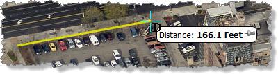 Measuring distance along the ground Use the Dist. Walk tool to measure distances that reflect changes in the contours of the ground surface between two or more points in images or maps.