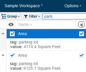 Changing workspace details The list of annotations in the Workspace pane is filtered to show only those annotations