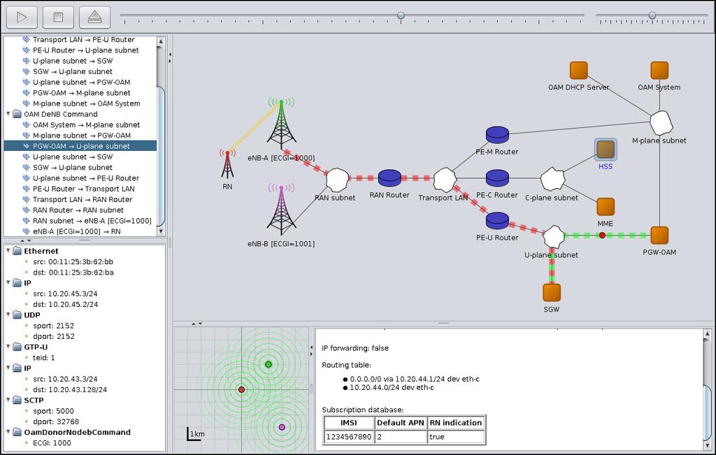Proof-of-concept Simulator Figure 6: Screenshot of the proof-of-concept simulator implementation 14 Nokia Siemens Networks LTE Relay Node Self-Configuration, IM 2011 Application Session The following