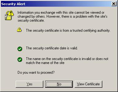 Warning message IE users will see from a self-signed SSL Certificate Warning message Netscape users will see from a self-signed SSL Certificate What is a