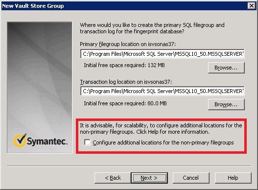 4. Enter the SQL Primary filegroup and Transaction log locations 5.