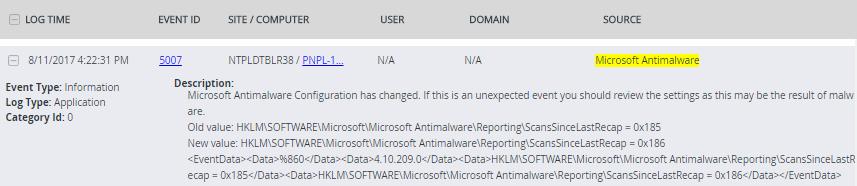 Logs Considered: Import MS Antimalware knowledge pack into EventTracker NOTE: Import knowledge pack items in the following sequence: Knowledge Objects Alerts Flex Reports Parsing Rule