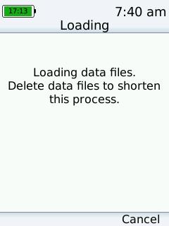 Deleting Data Files Data files can be deleted from the device by using the navigation keys and selecting the
