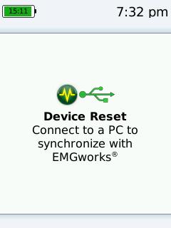 Resetting the Device Initialization If the battery is fully depleted, initial configuration is needed to restore device settings.