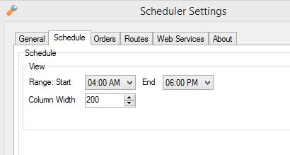 Choose wrench icon on the Schedule tab to modify Scheduler Settings Choose the General Tab and choose the down arrow to