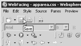 Save the change by clicking the Save icon in the workbench. To see the changed user interface, run the application again. You have located the cascading style sheet file and edited it.