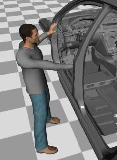 The algorithm uses the whole set of anthropometric data to generate the relevant test manikins, and the ergonomics is considered throughout the entire assembly operation.