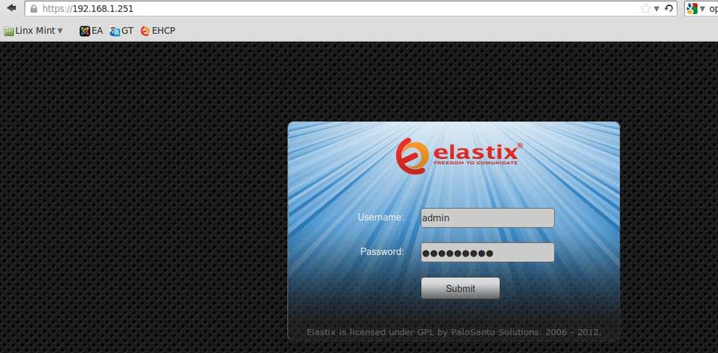 PaloSanto Solutions 4.0 Setup Procedure To set up the Elastix Server for the Vega 400 1.