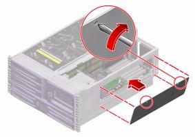 a. Insert the tabs on the PCI riser board access panel into their corresponding slots on the chassis. Insert the bottom edge of the access panel first and rotate the top edge inward.