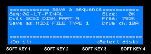 MPC3000/60 Press the DISK key, then 1 ( A Sequence ). Choose MIDI FILE TYPE 1 and hit <Do it>.