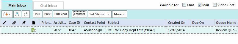 You can accept the reply, thus sending the email to the customer, or reject it, returning it to the original agent for revision.