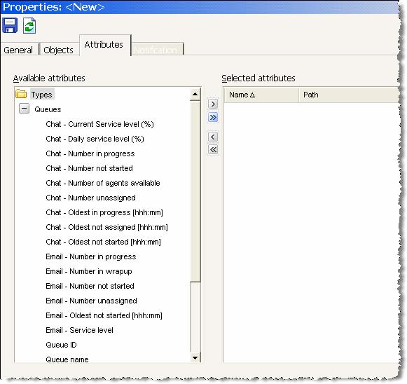 Specify attributes to monitor 7. Click the Save button to enable the Notification tab. 8. Click the Notification tab. 9.