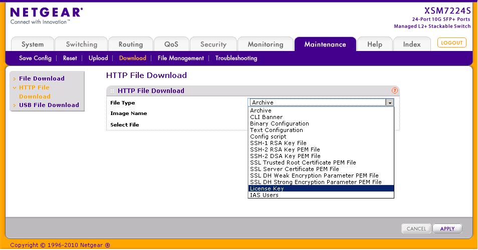 Assume tftp server is working on 10.100.5.13. (Switch) #copy tftp://10.100.5.13/xsm7224s-2er1080u40004.