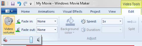 Changing video sound Select the Video Tools Edit Tab Select Video volume and adjust the volume!