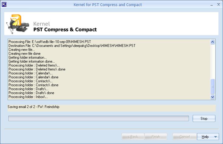 save the compressed PST file(s). 12.