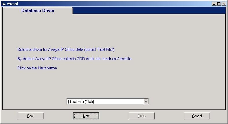 19. In the Database Driver Wizard window that appears, select