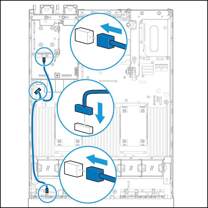 Y cable connection if the two-bay SFF drive cage option is