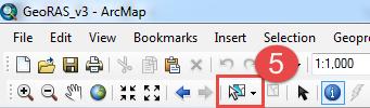 5. Click the Select Features icon from the main toolbar. 6. Select the border of the truncated basin. 7.