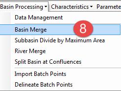 8. Select Basin Merge from the