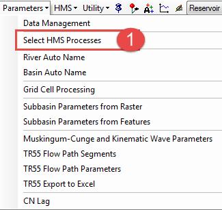 1. Select Select HMS Processes from the Parameters drop-down