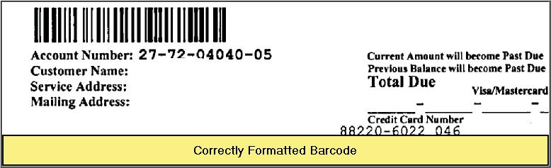 The poorly formatted barcode has uneven breaks between the lines which throw off recognition. The properly formatted barcode has more defined lines. VI.