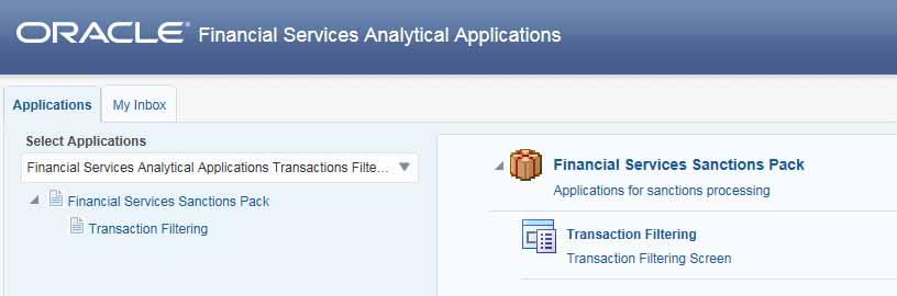 The Oracle Financial Services Analytical Applications page is displayed. Figure 3.