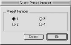 9. Preset Preset Exe: Load and activate saved settings. Preset Save: Save current settings for next time use.