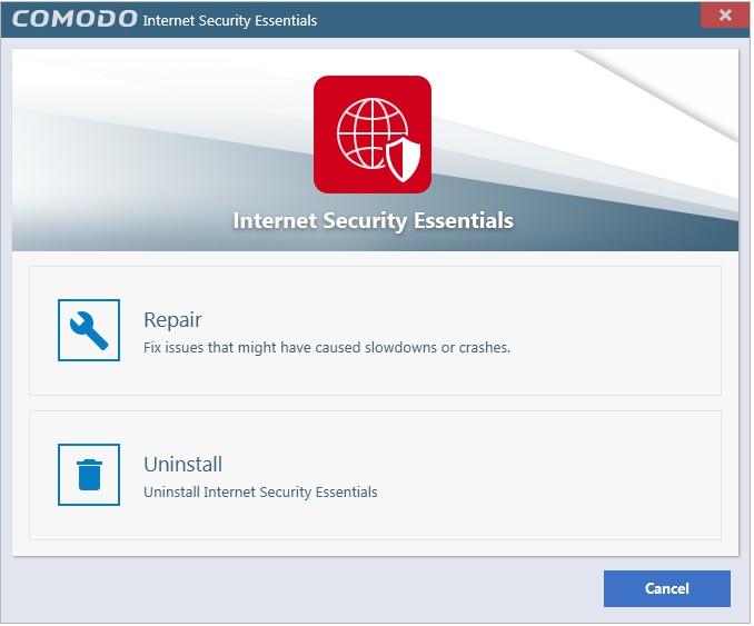 feedback by specifying the reason that you are uninstalling Comodo Internet