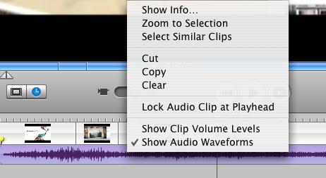 Fading Audio Volume This is an advanced section; the details are for users with a good understanding of imovie. This section shows you how to make a sound clip fade in or fade out.