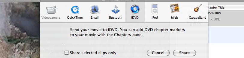 Exporting Movie This section details the use of idvd and how to export a completed movie to idvd