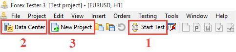 Working with Forex Tester 3, you need to do three things: 1. Start Test with default data. 2.