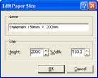 6. Click Add... The Edit Paper Size dialog box appears. Enter a name for your custom paper size in the Name field. The name can be up to 31 characters. 7.