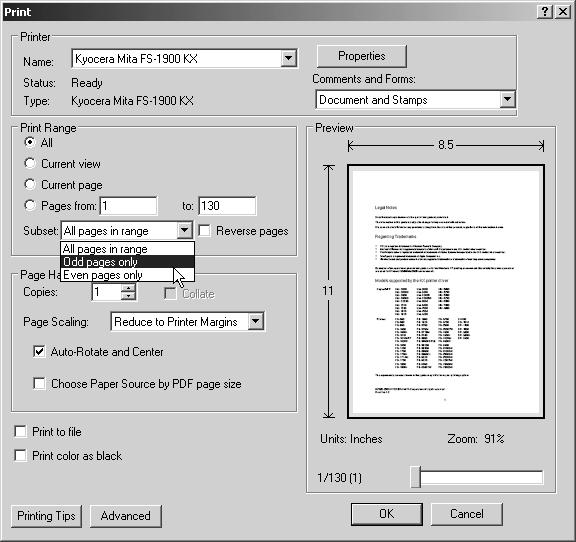 Printing from Applications 4. Click OK to return to the Print dialog box. 5. Click OK to start printing.