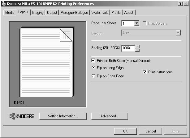 want to print from, as shown above." Manual Duplex Settings The printer must be set to a local port. - OR - The Source selection must be Cassette 1 or Cassette 2.