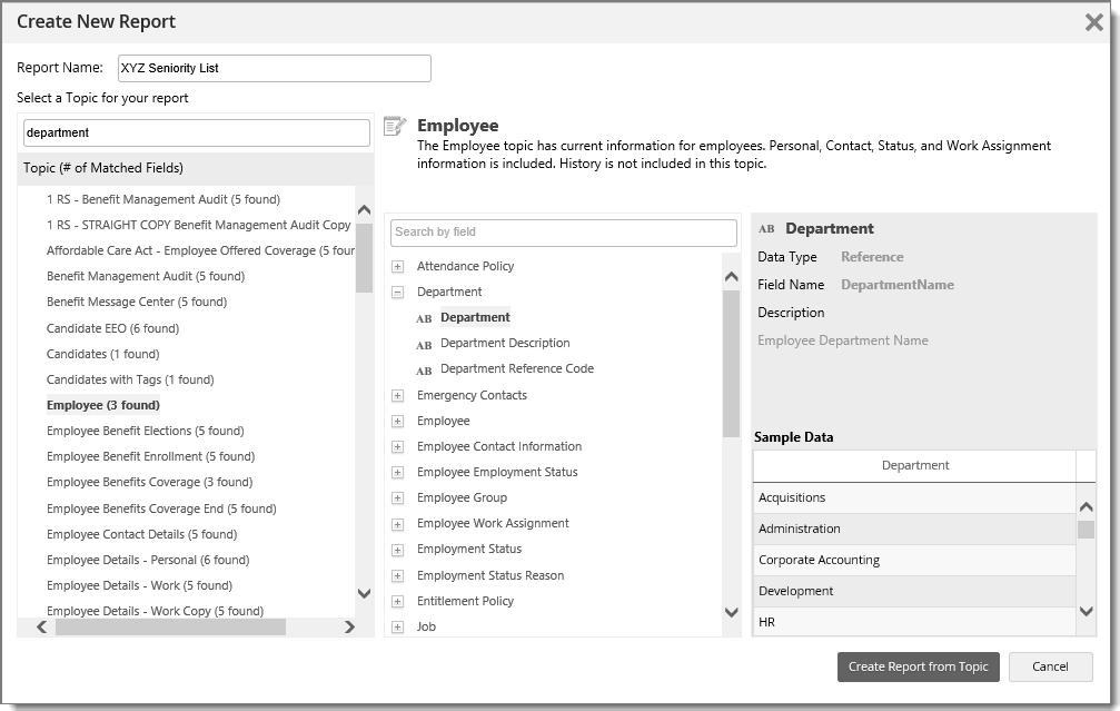 Dayforce HCM Creating Reports using Report Designer Part 1 17 Create Reports Path: Reporting > Reports > New If there are no fixed format reports or templates that meet the reporting requirements, it