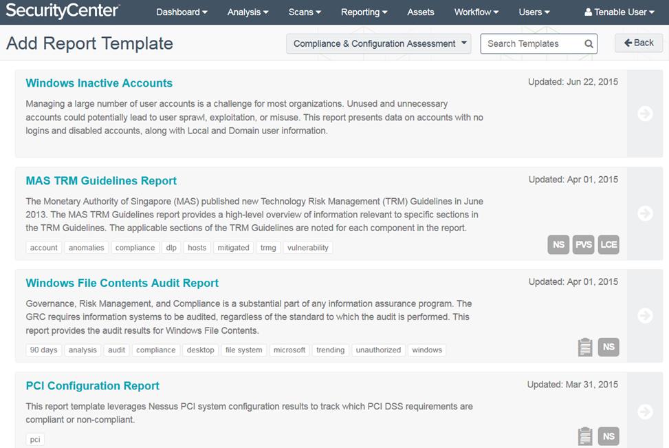 Once a report template is added to the list of reports, it may be modified from the Edit Report screen to customize the report.