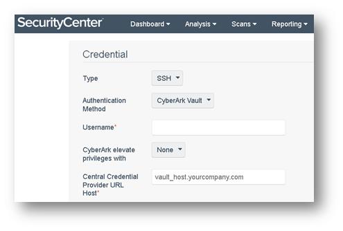 Option Central Credential Provider. Vault Use SSL Vault Verify SSL If CyberArk Central Credential Provider is configured to support SSL through IIS, check for secure communication.